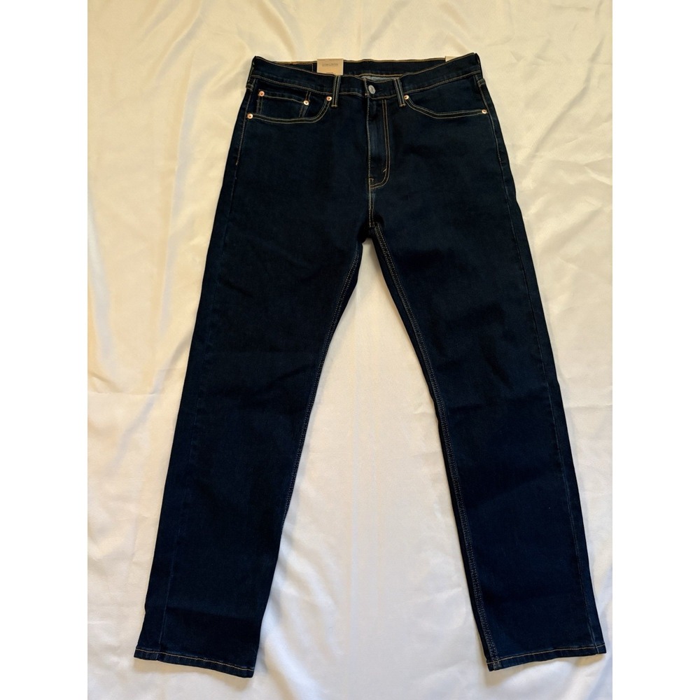NEW Levi's 505 Jeans Mens 34 X 32 Blue Denim Cotton Stretch Regular Fit Straight